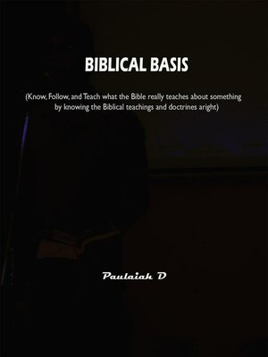 cover image of Biblical Basis